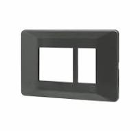 L&T Entice 3 Module Glass Plate [Glass Type - Onyx Black Glass]